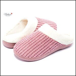 Memory Foam Plush Fleece Lined Slippers Indoor Outdoor Non-Slip